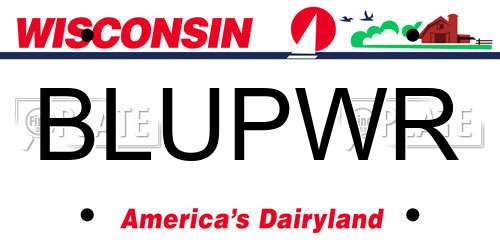 BLUPWR Wisconsin License Plate