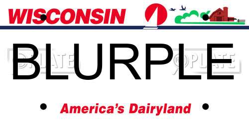 BLURPLE Wisconsin License Plate