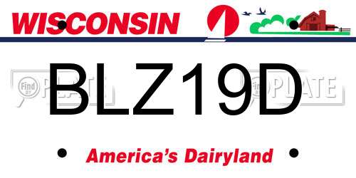 BLZ19D Wisconsin License Plate