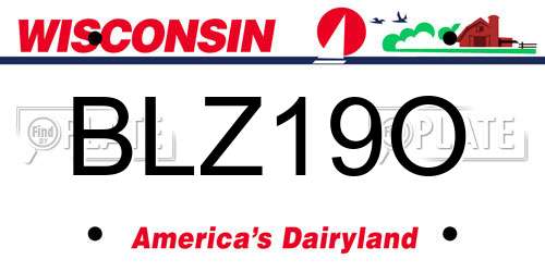 BLZ19O Wisconsin License Plate