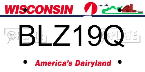 BLZ19Q Wisconsin License Plate