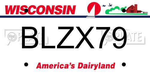 BLZX79 Wisconsin License Plate