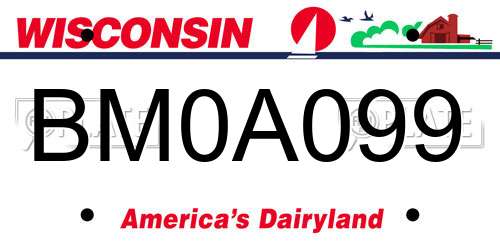 BM0A099 Wisconsin License Plate