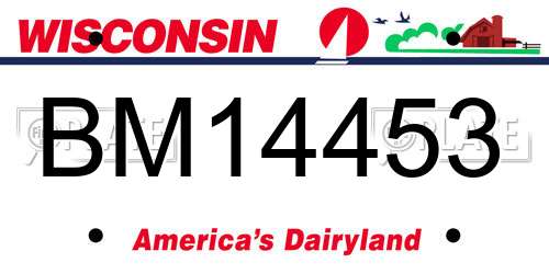 BM14453 Wisconsin License Plate