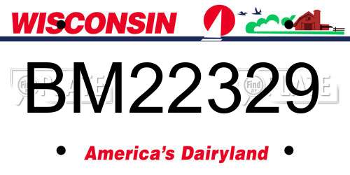 BM22329 Wisconsin License Plate