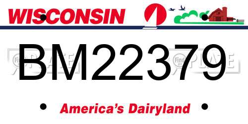 BM22379 Wisconsin License Plate