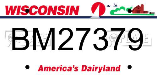BM27379 Wisconsin License Plate