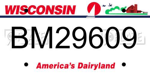 BM29609 Wisconsin License Plate