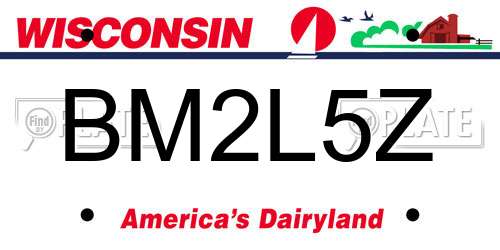 BM2L5Z Wisconsin License Plate