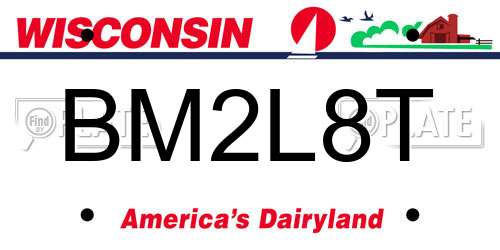 BM2L8T Wisconsin License Plate