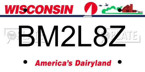 BM2L8Z Wisconsin License Plate