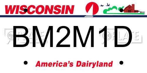 BM2M1D Wisconsin License Plate