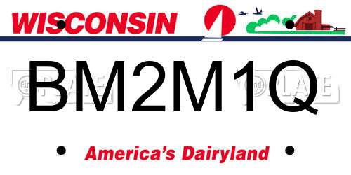 BM2M1Q Wisconsin License Plate