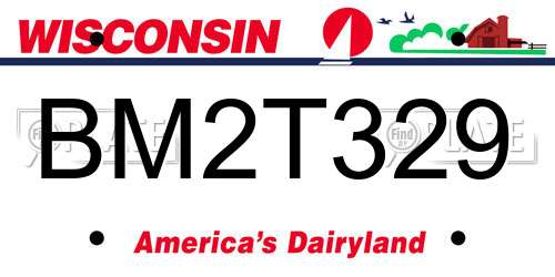 BM2T329 Wisconsin License Plate