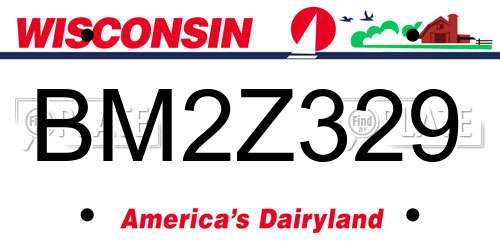 BM2Z329 Wisconsin License Plate