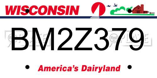 BM2Z379 Wisconsin License Plate