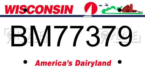 BM77379 Wisconsin License Plate