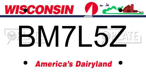 BM7L5Z Wisconsin License Plate