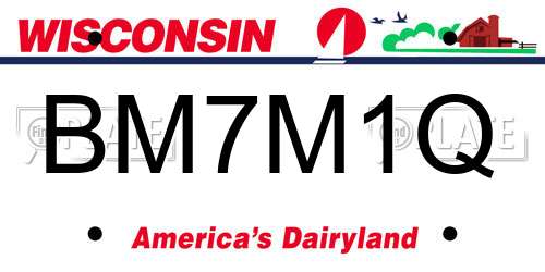 BM7M1Q Wisconsin License Plate