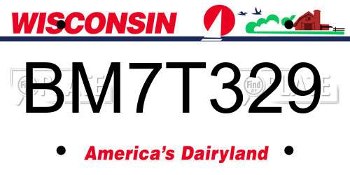 BM7T329 Wisconsin License Plate