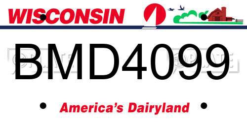 BMD4099 Wisconsin License Plate