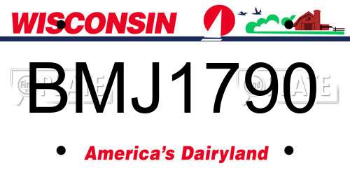 BMJ1790 Wisconsin License Plate