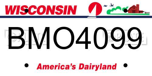 BMO4099 Wisconsin License Plate
