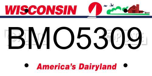 BMO5309 Wisconsin License Plate