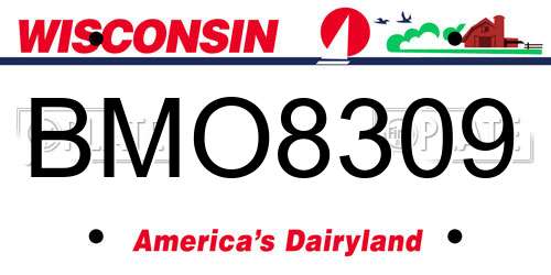 BMO8309 Wisconsin License Plate