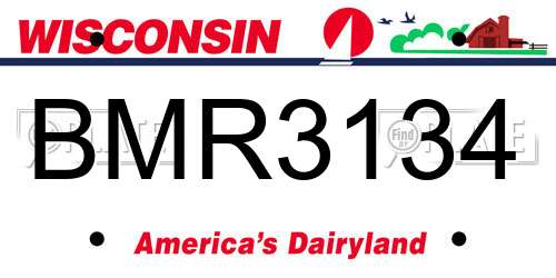 BMR3134 Wisconsin License Plate