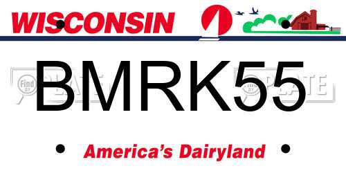 BMRK55 Wisconsin License Plate