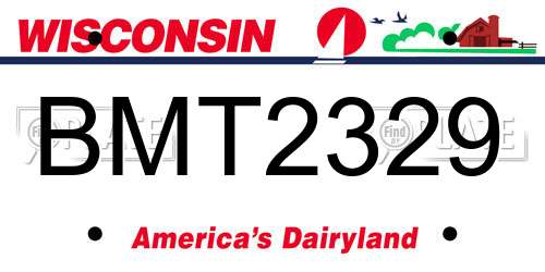 BMT2329 Wisconsin License Plate
