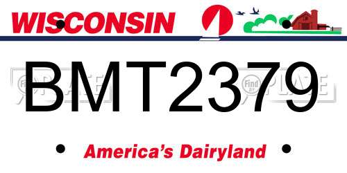 BMT2379 Wisconsin License Plate