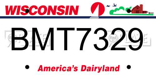 BMT7329 Wisconsin License Plate