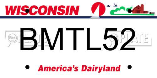 BMTL52 Wisconsin License Plate
