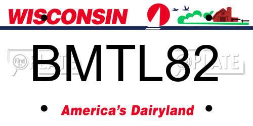 BMTL82 Wisconsin License Plate