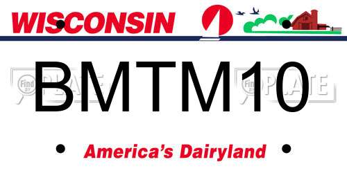 BMTM10 Wisconsin License Plate