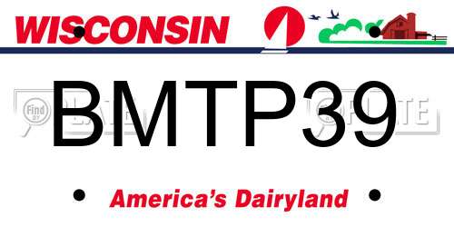 BMTP39 Wisconsin License Plate