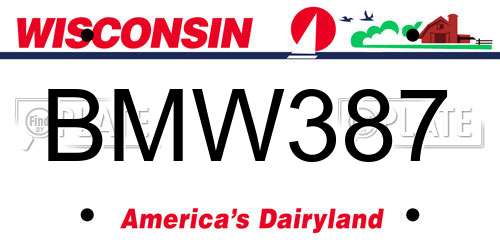 BMW387 Wisconsin License Plate