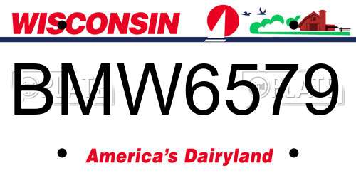 BMW6579 Wisconsin License Plate