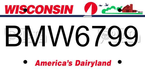 BMW6799 Wisconsin License Plate