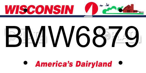BMW6879 Wisconsin License Plate