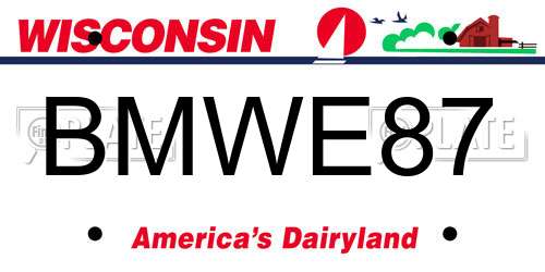 BMWE87 Wisconsin License Plate