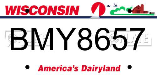 BMY8657 Wisconsin License Plate