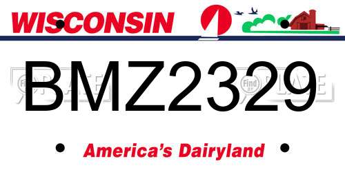 BMZ2329 Wisconsin License Plate