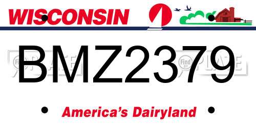 BMZ2379 Wisconsin License Plate