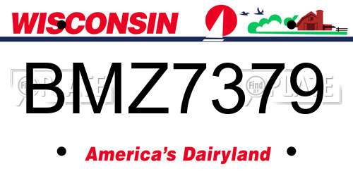 BMZ7379 Wisconsin License Plate