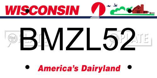 BMZL52 Wisconsin License Plate