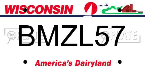 BMZL57 Wisconsin License Plate