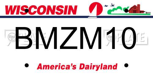 BMZM10 Wisconsin License Plate